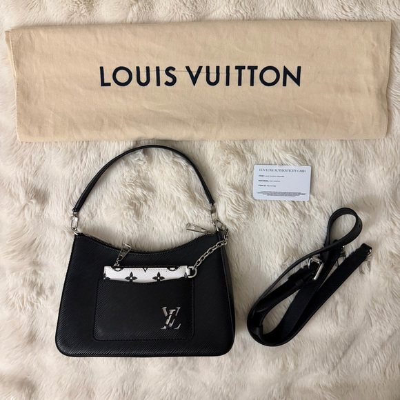 Louis Vuitton Black Marelle Shoulder Bag with Silver Hardware - Picture 2 of 8